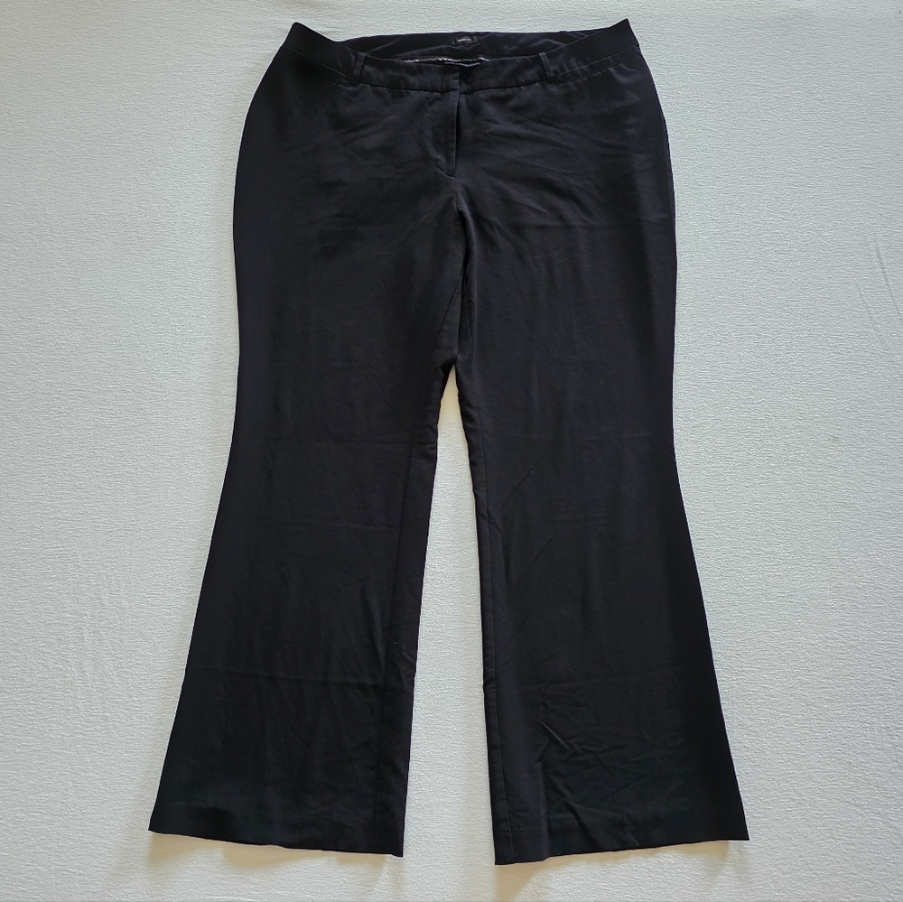 Worthington Curvy Fit Black Dress Pants Flare Leg Office Workwear Business Slack